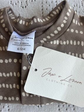 Jax + Lennon Organic One Piece 6–12M NWT
